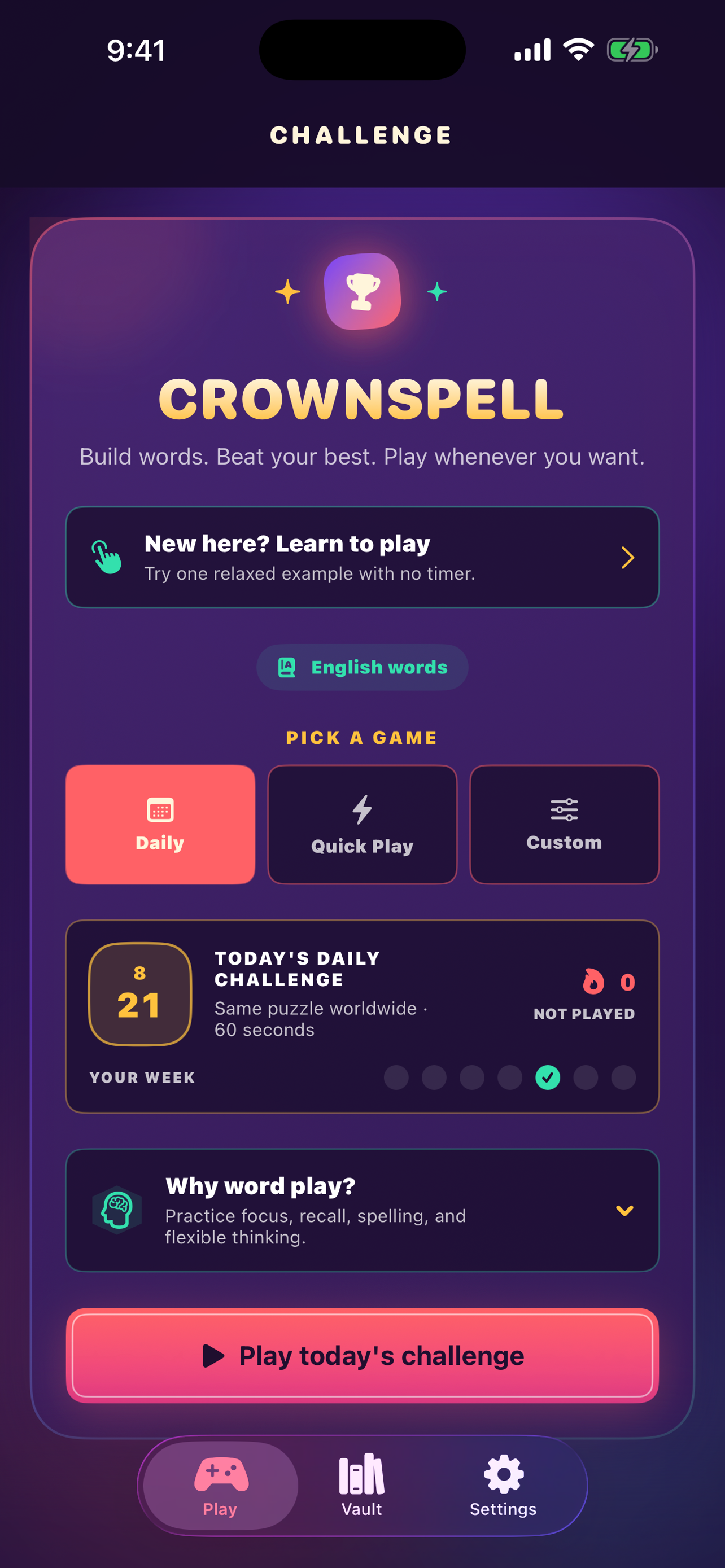 Crownspell: Word Challenge screenshot