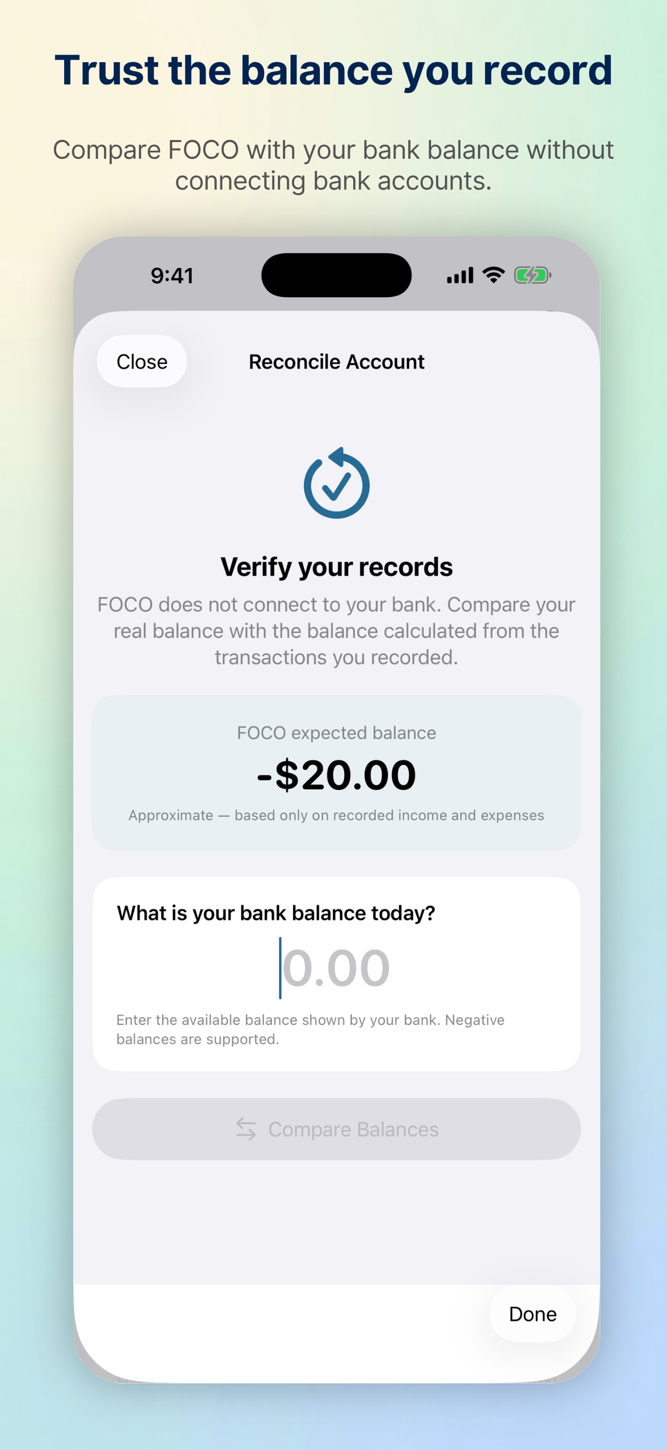 FOCO: Family Budget screen 2