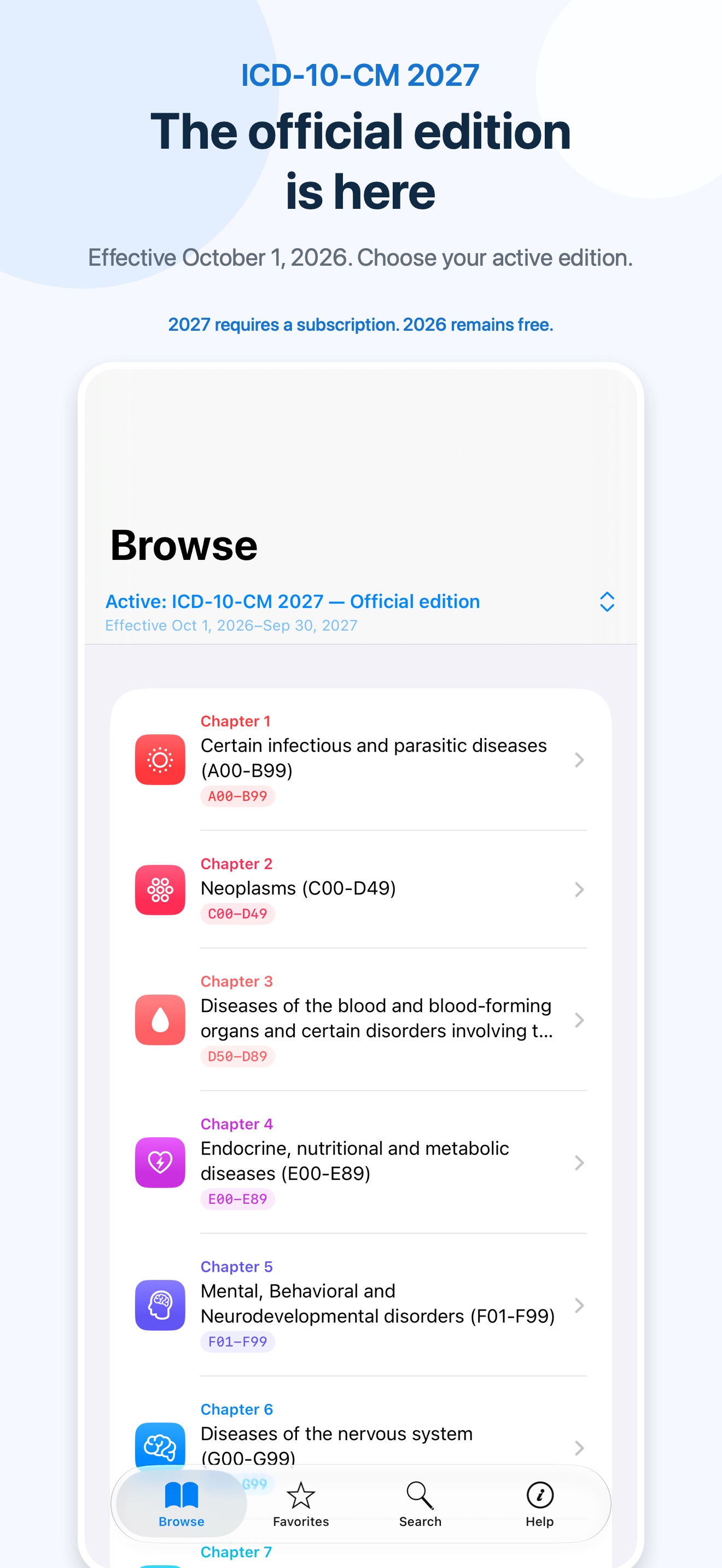 ICD 10 2027 — official edition, 2027 with subscription and 2026 free