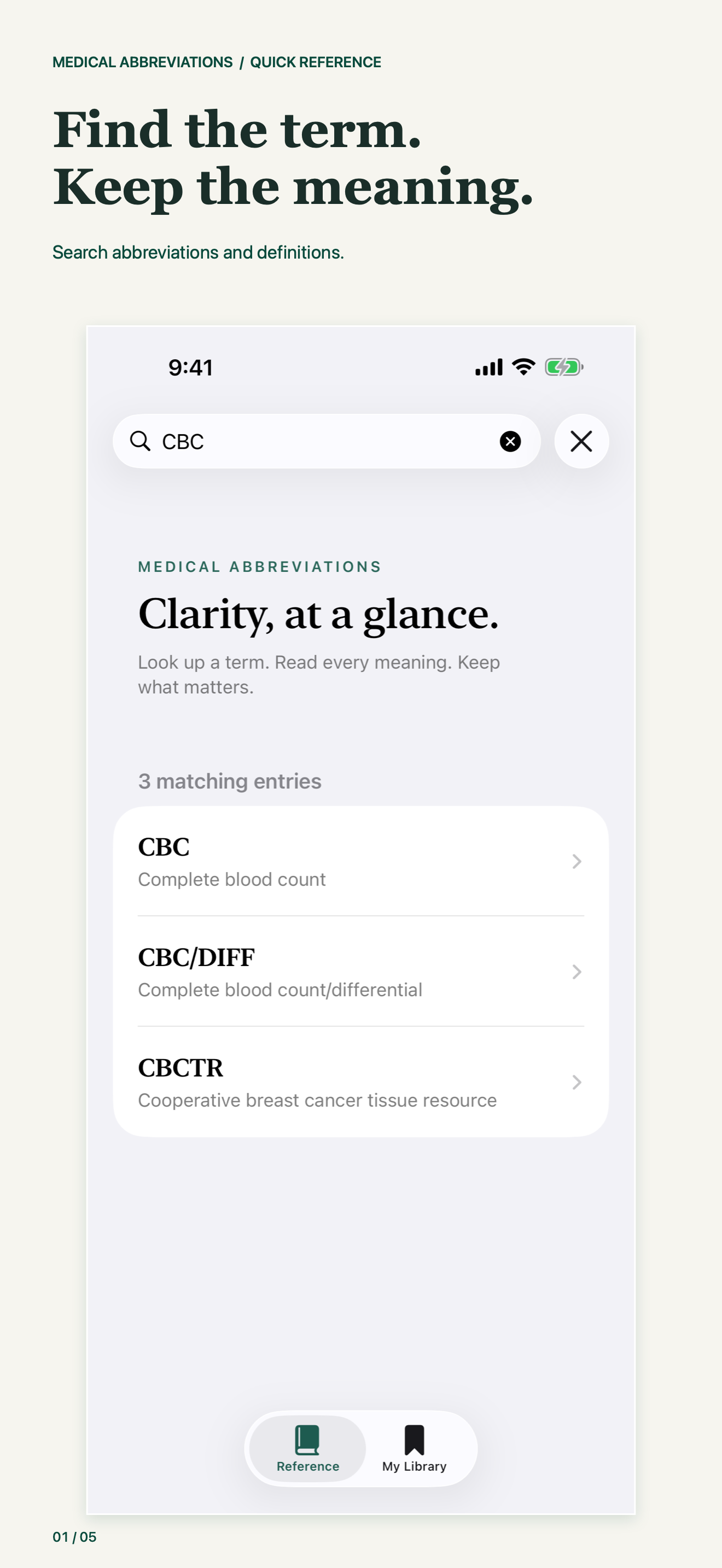 Medical Abbreviations: Quick screenshot