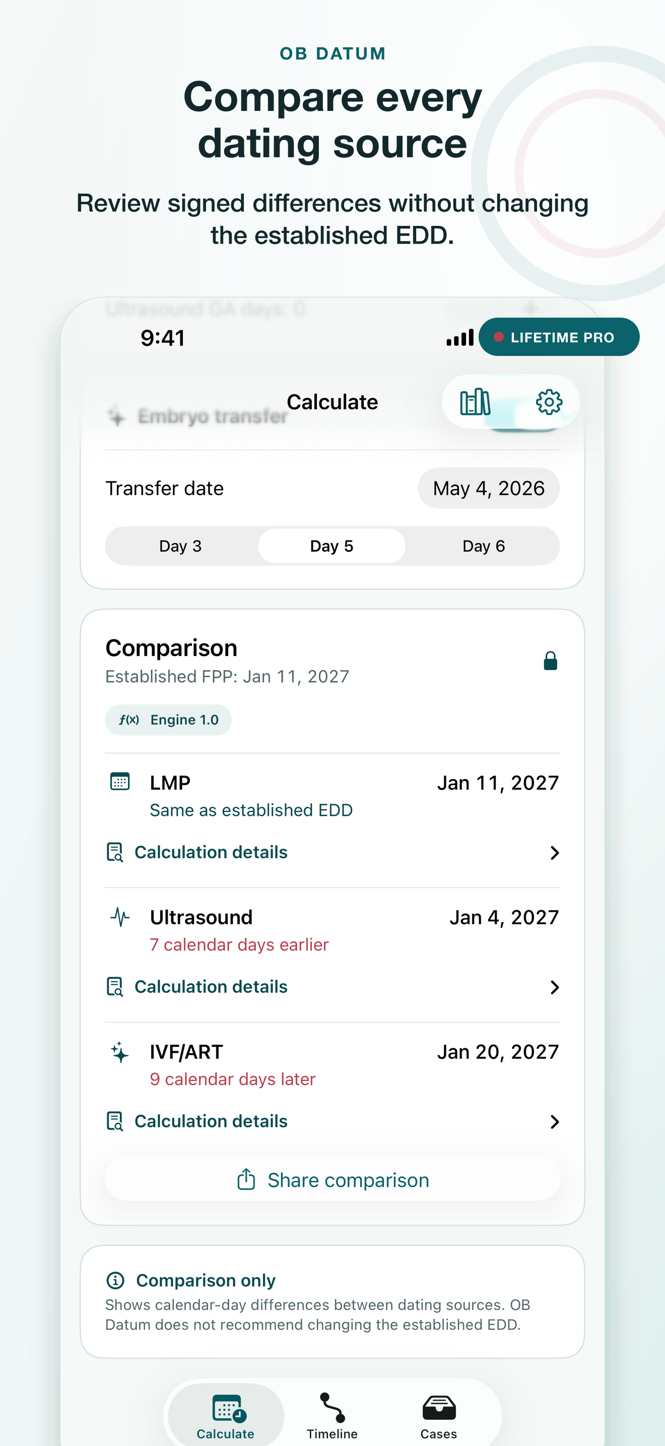 OB Datum: Pregnancy Dating screen 3