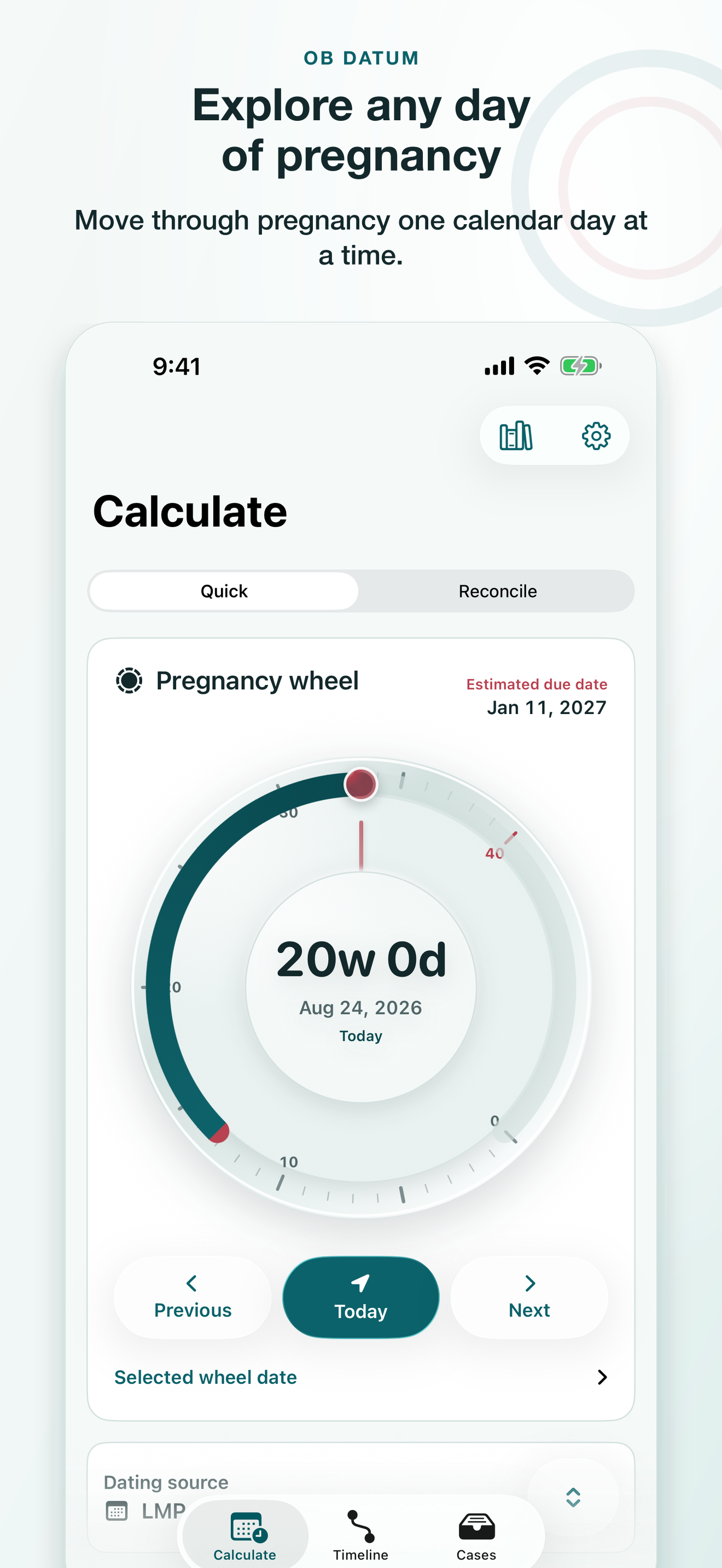 OB Datum: Pregnancy Dating screen 4