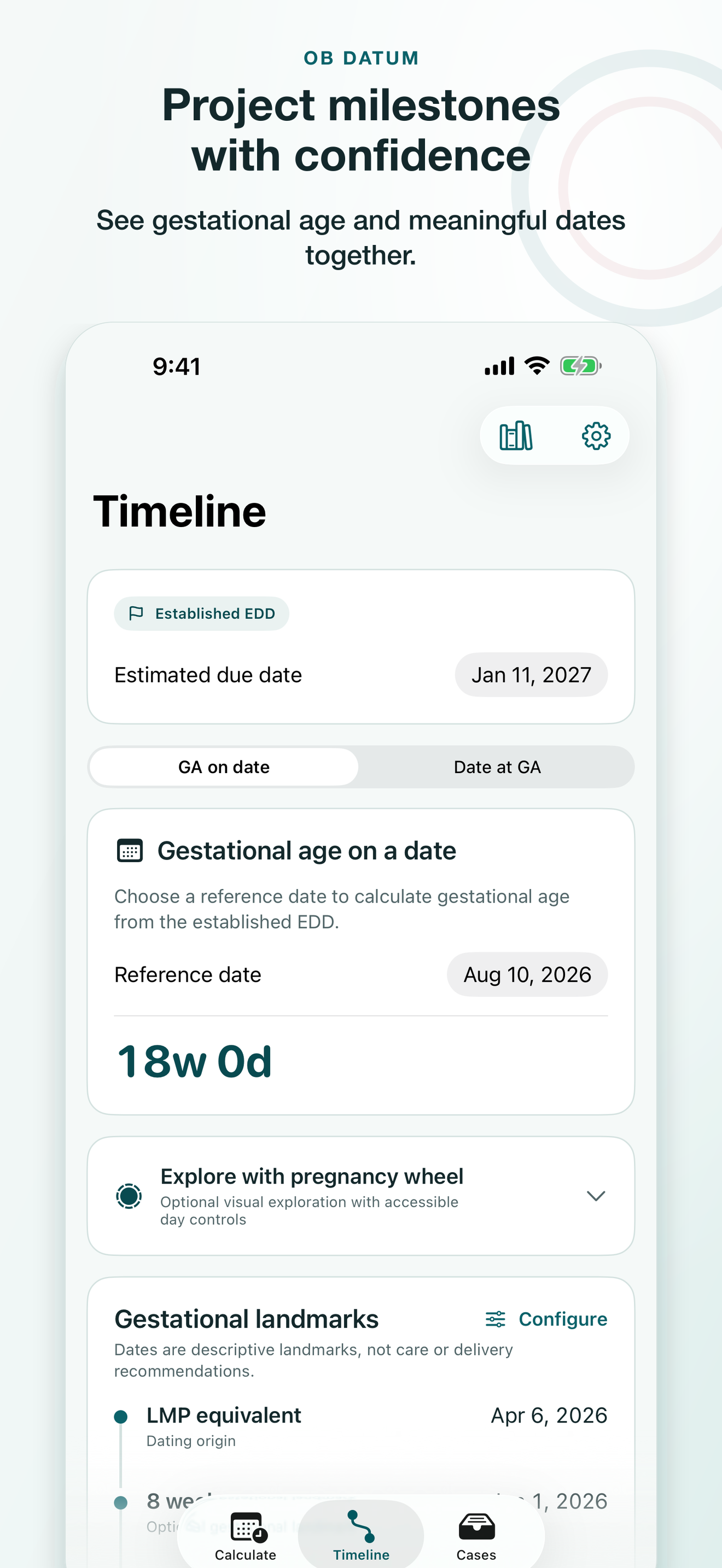 OB Datum: Pregnancy Dating screen 5